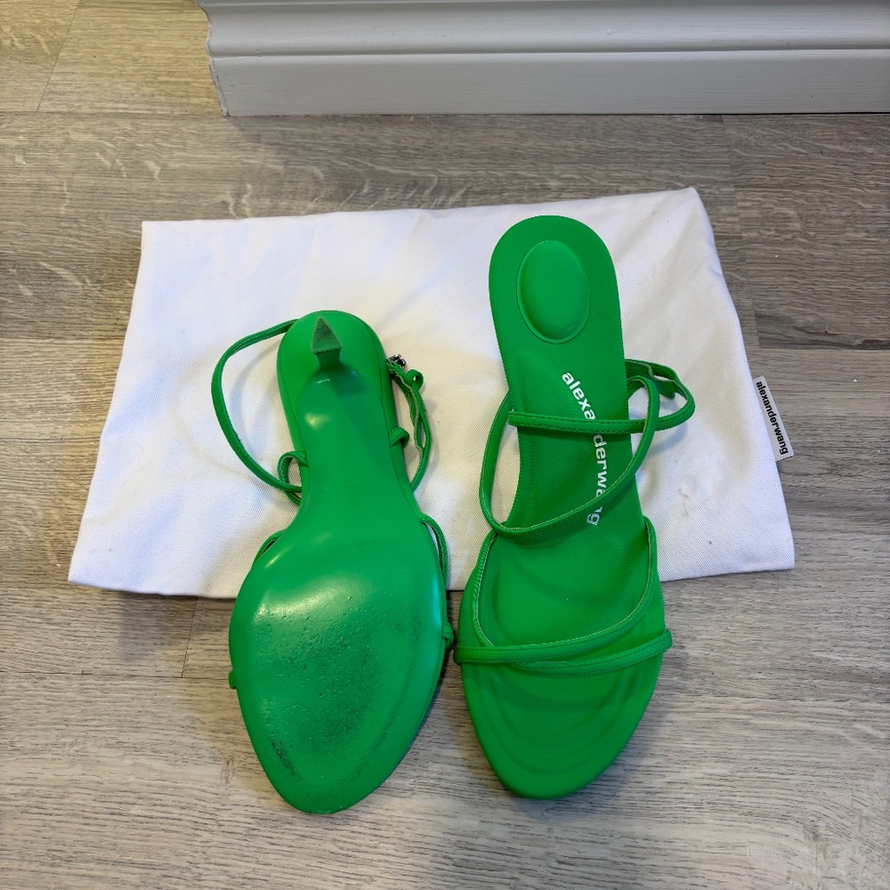 Alexander Wang Green Strappy Heeled Sandals - Picture 2 of 4
